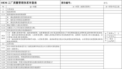 OEM工厂质量管理体系审查表详解——以门式起重机为例
